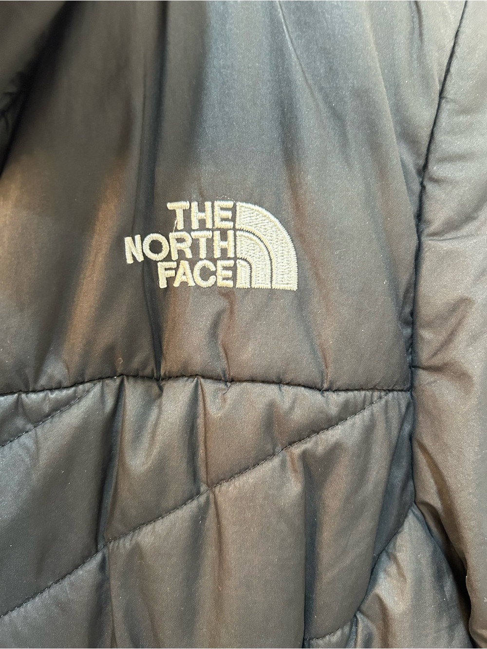 The North Face Quilted Softshell Black Puffer Jacket Womens Sz S Full Zip Casual - Picture 4 of 12